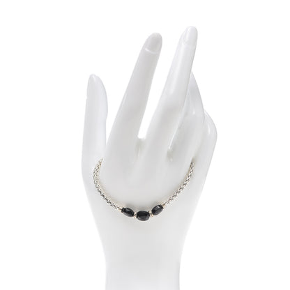 John Hardy Sterling Silver Black Onyx Slim Classic Chain 3 Bead Bracelet 2 of 5