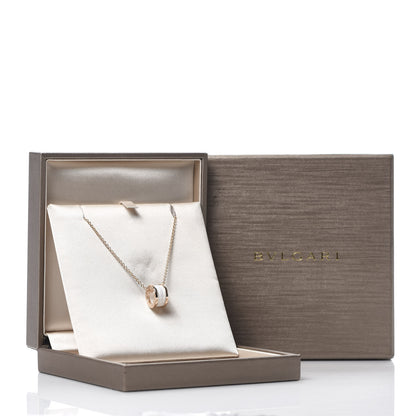 Bulgari 18K Rose Gold White Ceramic B.Zero1 Pendant Necklace 8 of 8