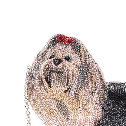 Judith Leiber Crystal Yorkie Charlie Perla Minaudiere Clutch 11 of 11