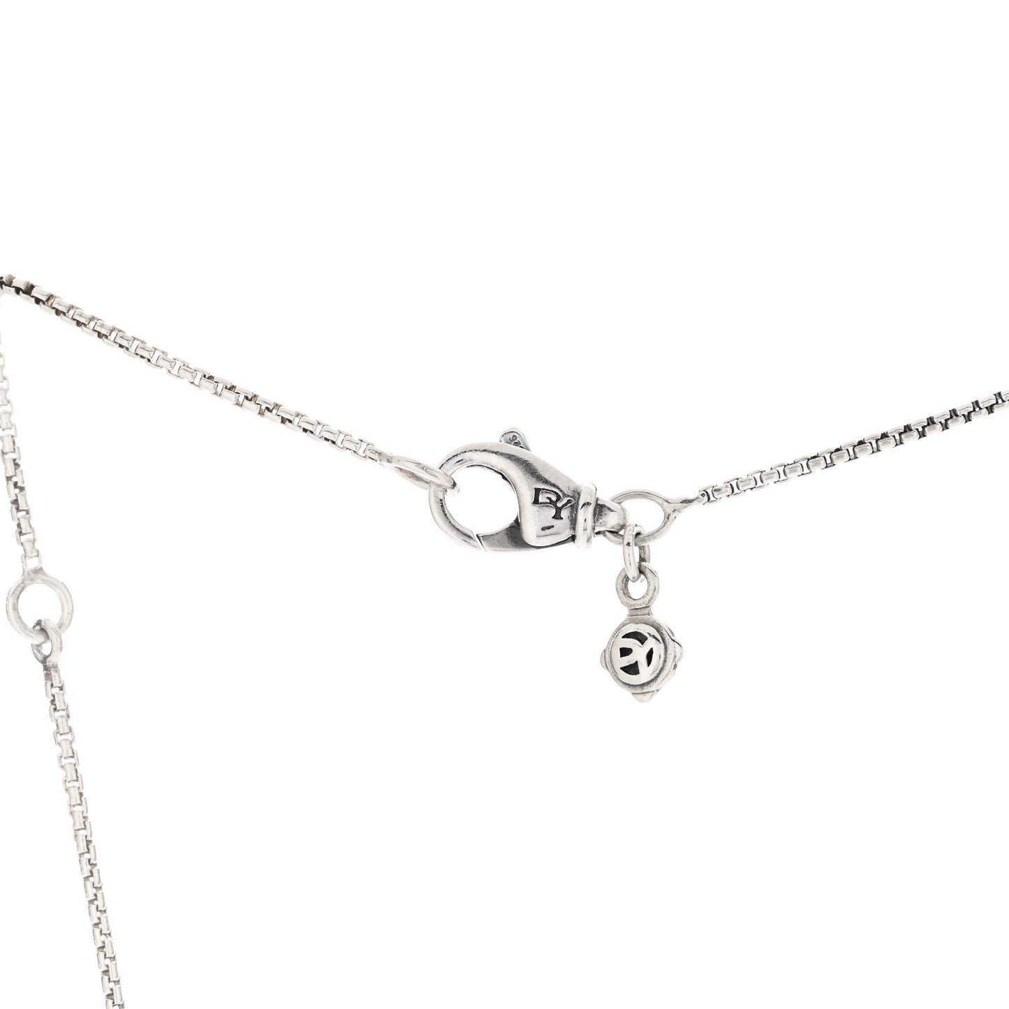 Sterling Silver Hematite 8mm Petite Chatelaine Pendant Necklace