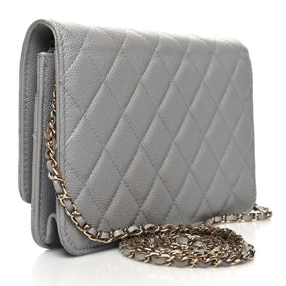 Chanel Caviar Quilted Golden Class Wallet On Chain WOC Gray 3 of 11