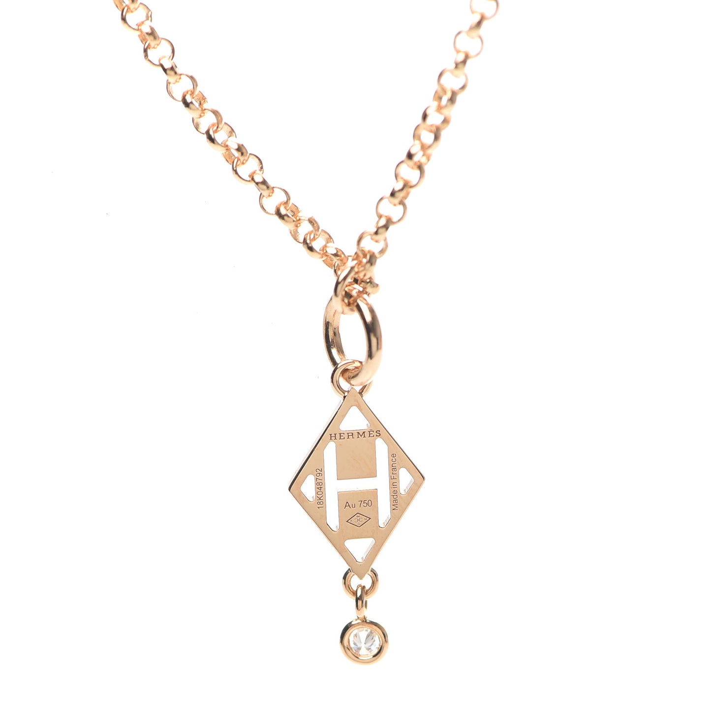 18K Rose Gold Diamond Gambade Pendant Necklace