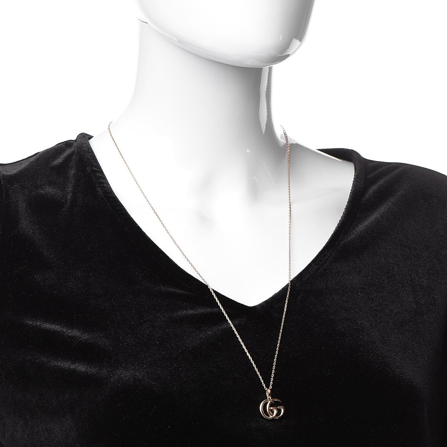 18K Yellow Gold Running G Pendant Necklace