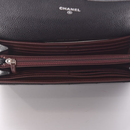 Chanel Caviar Quilted Large Gusset Flap Wallet Black 5 of 11