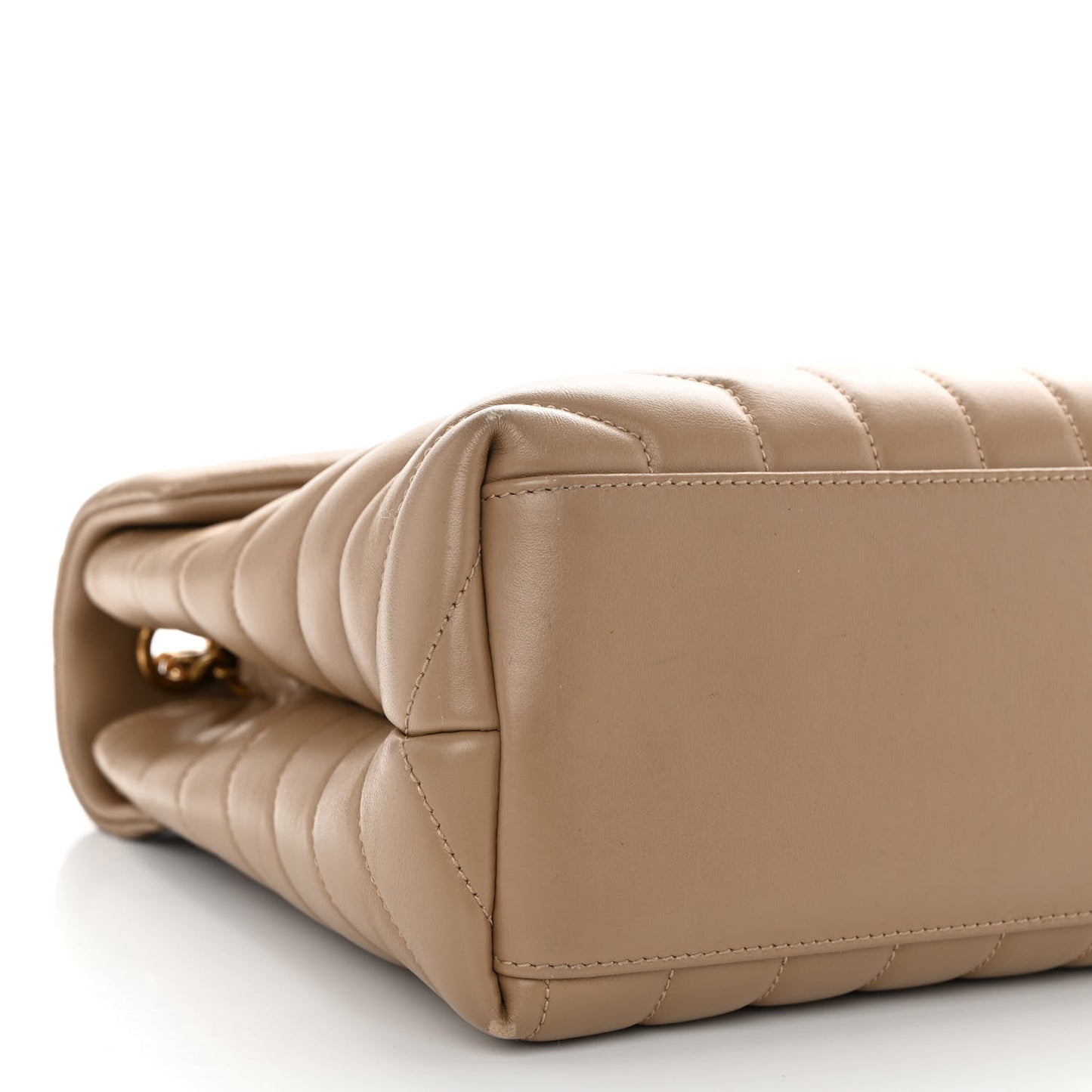 Calfskin Y Quilted Monogram Medium Loulou Chain Satchel Dark Latte