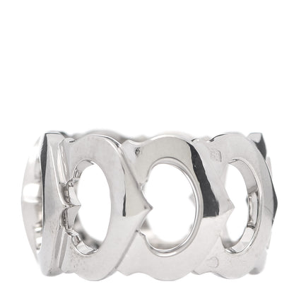 Cartier 18K White Gold Diamond 13mm C De Band Ring 54 6.75 3 of 5