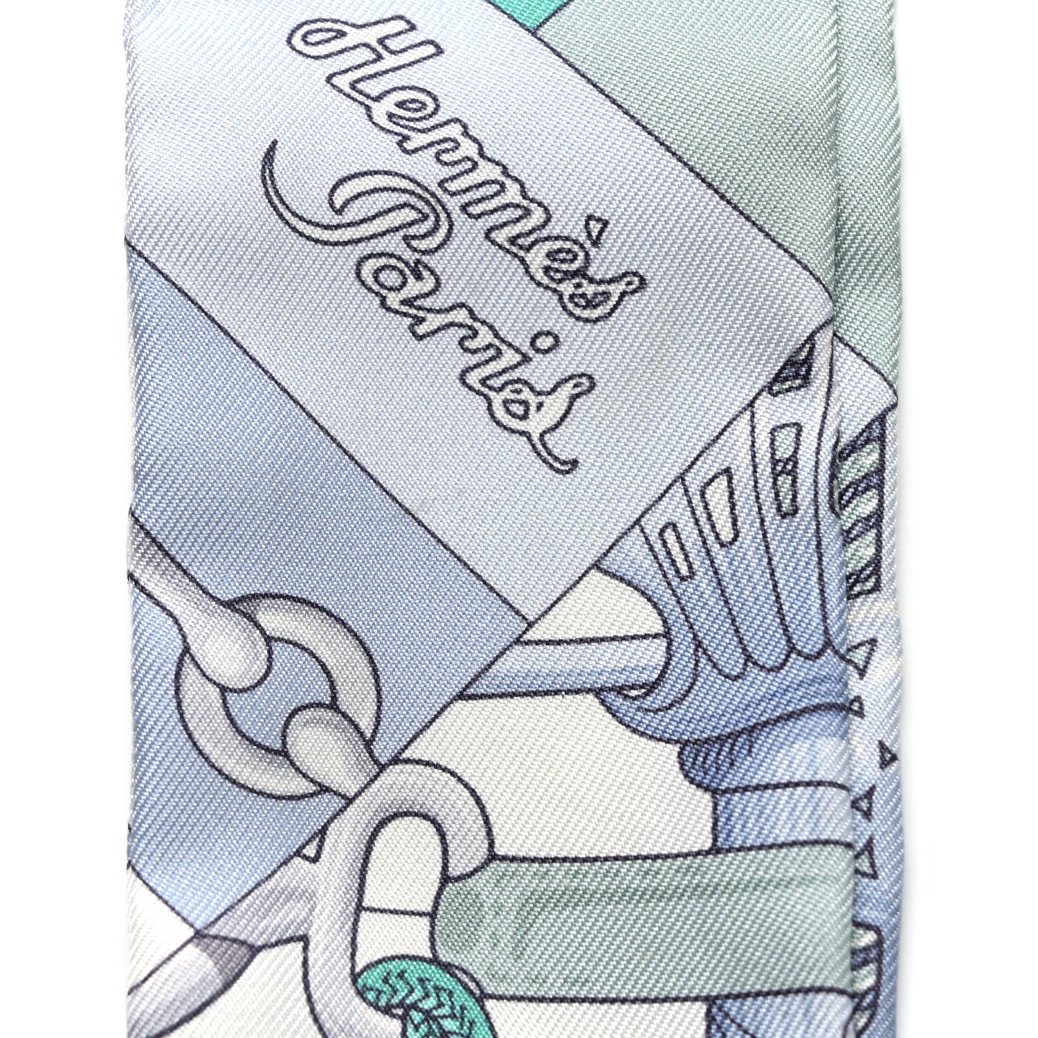 Hermes Silk Cliquetis Twilly Ciel White Menthol 3 of 7