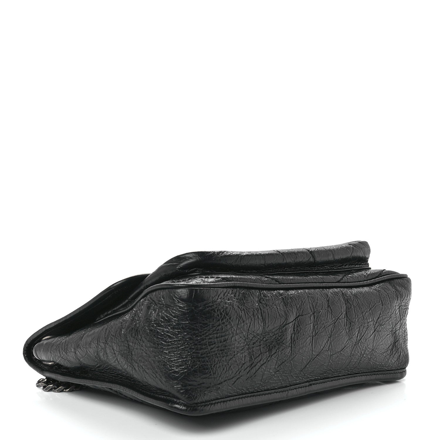 Saint Laurent Crinkled Calfskin Matelasse Monogram Medium Niki Chain Satchel Black 4 of 13