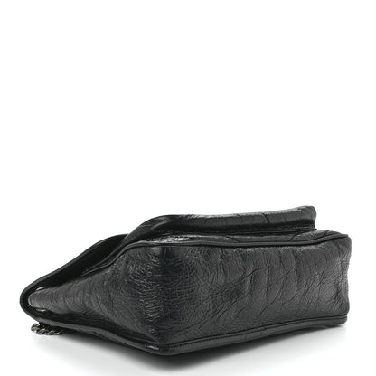 Saint Laurent Crinkled Calfskin Matelasse Monogram Medium Niki Chain Satchel Black 4 of 13