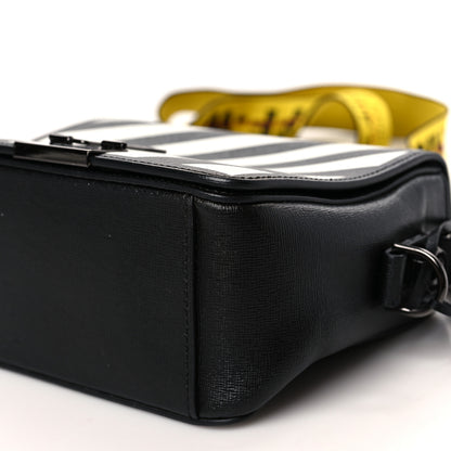 Off-White Calfskin Diag Flap Bag Black White 8 of 9