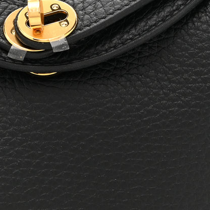 Hermes Taurillon Clemence Mini Lindy 20 Black 7 of 11