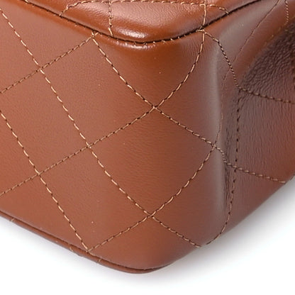 Chanel Lambskin Quilted Medium Double Flap Brown 10 of 11