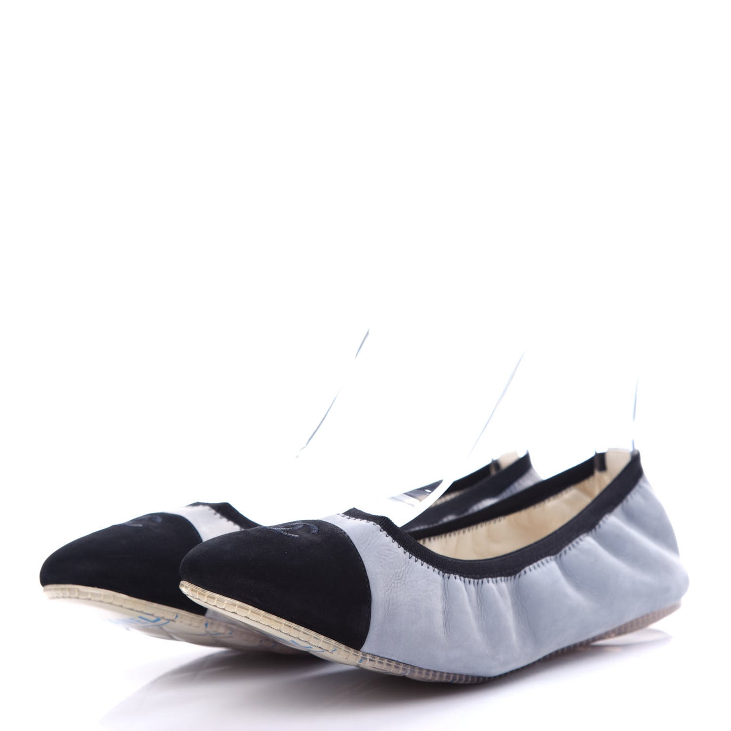 Nubuck Suede CC Elastic Cap Toe Ballerina Flats 40.5 Blue