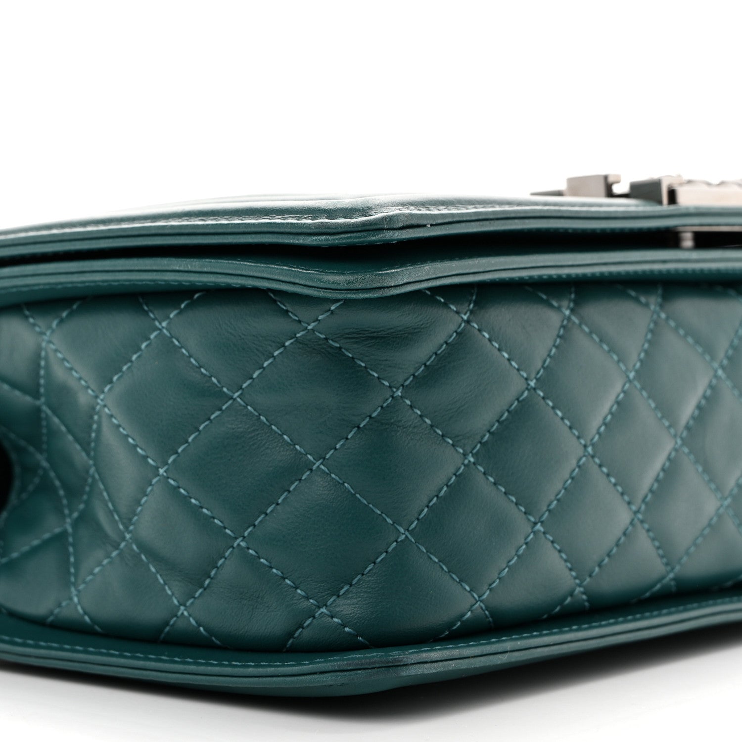 Chanel Calfskin Chevron Quilted Medium Boy Flap Turquoise 9 of 15