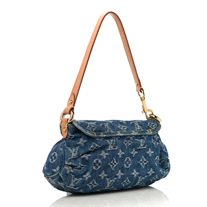 Louis Vuitton Monogram Denim Mini Pleaty Blue 3 of 12