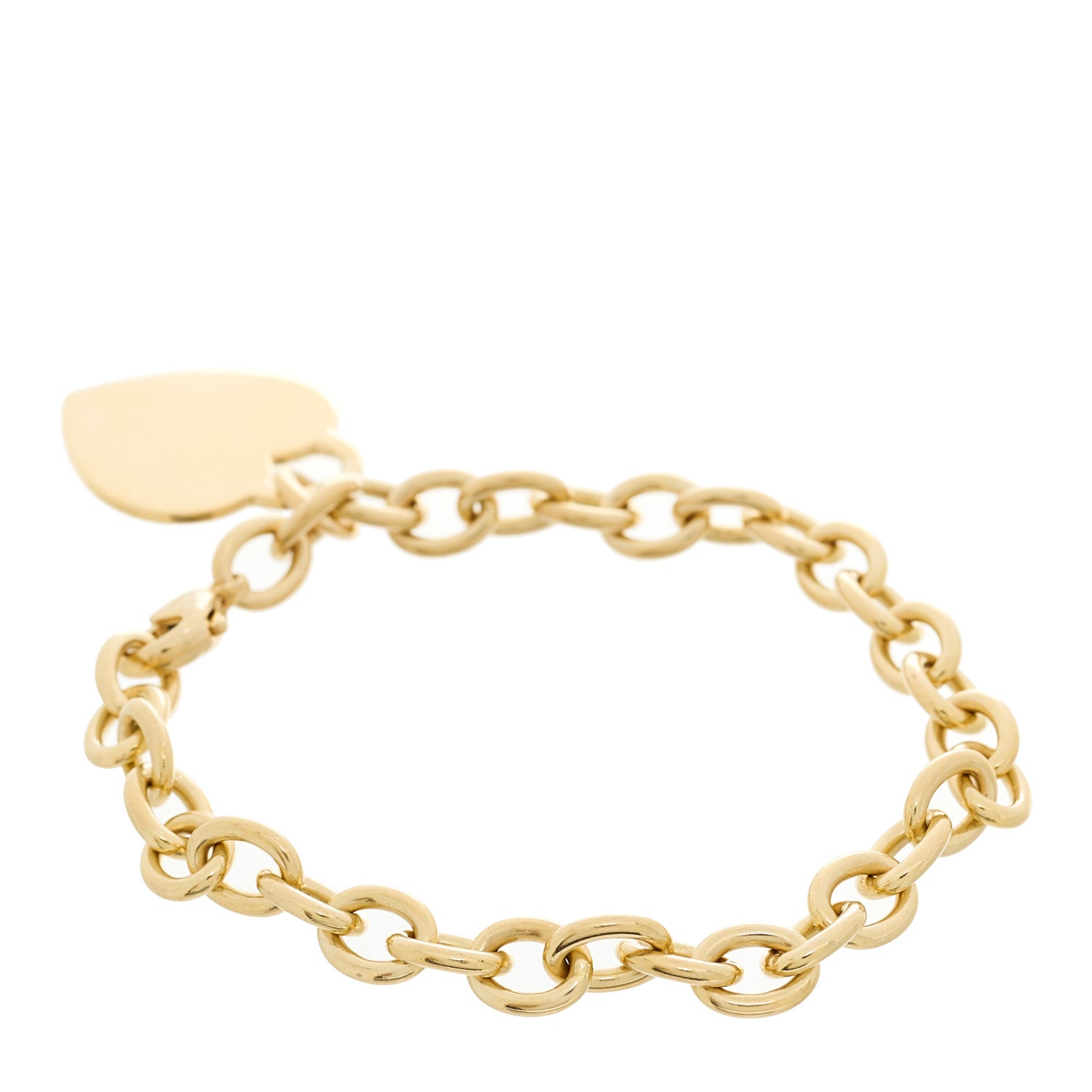 Tiffany 18K Yellow Gold Heart Tag Charm Bracelet 2 of 3