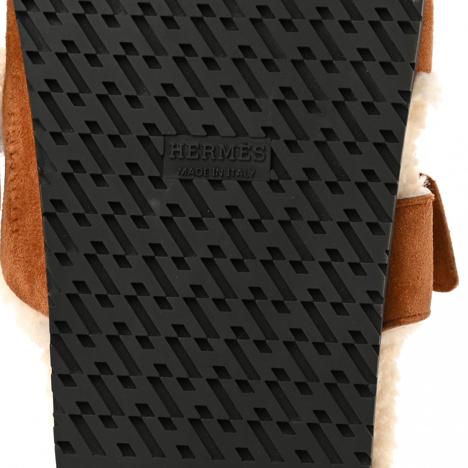 Hermes Suede Goatskin Woolskin Womens Chypre Sandals 40 Naturel Ecru 5 of 8