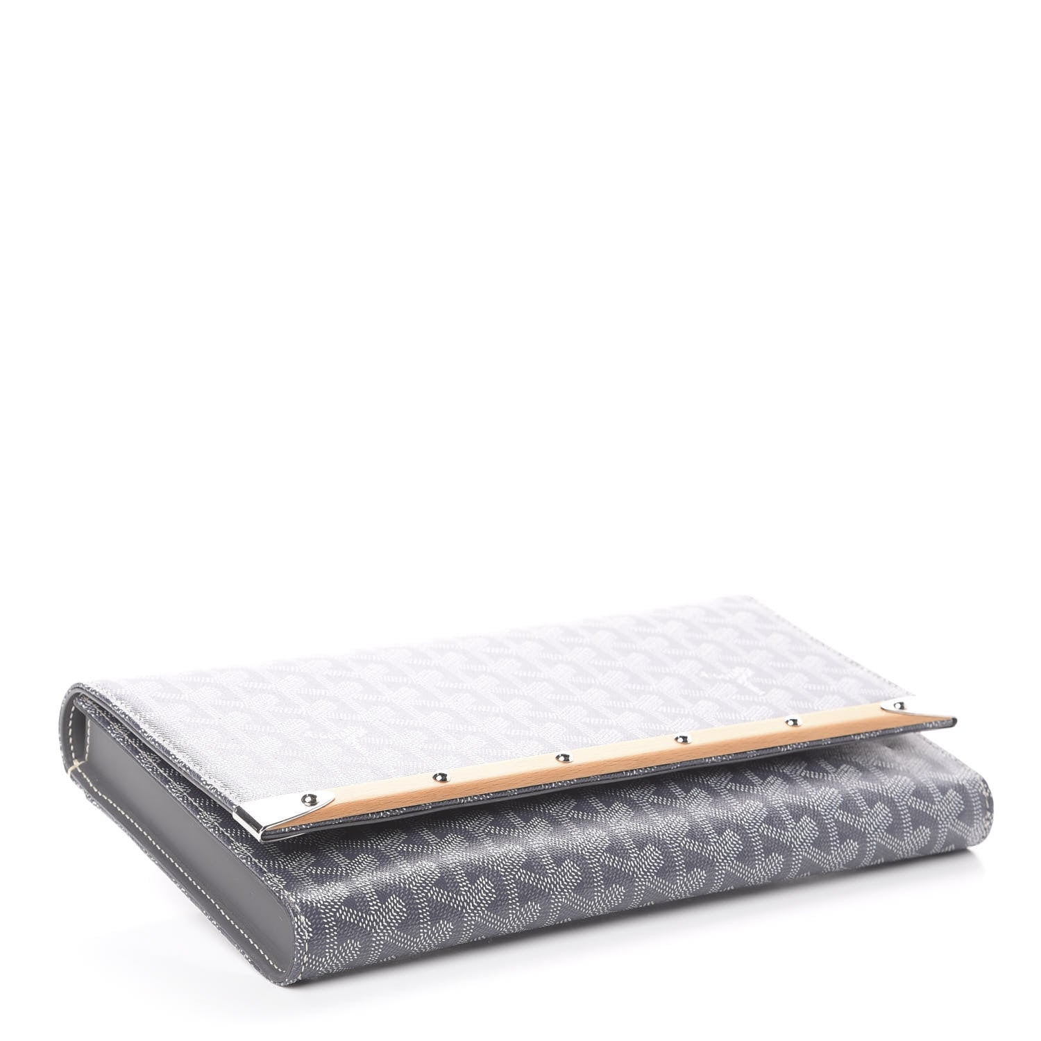 Goyard Goyardine Monte Carlo Bois Clutch Grey 3 of 6