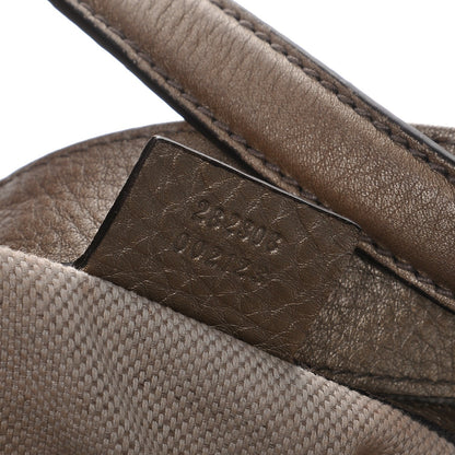 Gucci Metallic Pebbled Calfskin Large Soho Shoulder Bag Golden Beige 7 of 10