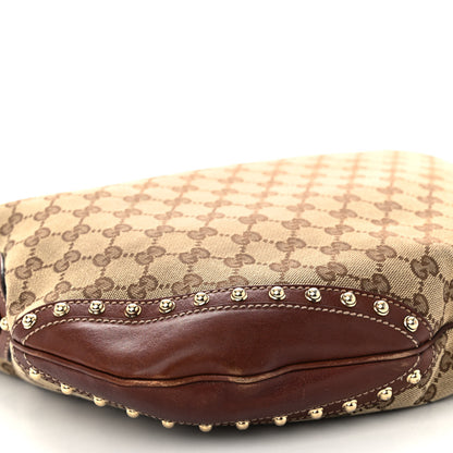 Gucci Monogram Web Studded Pelham Shoulder Bag Dark Brown 9 of 12
