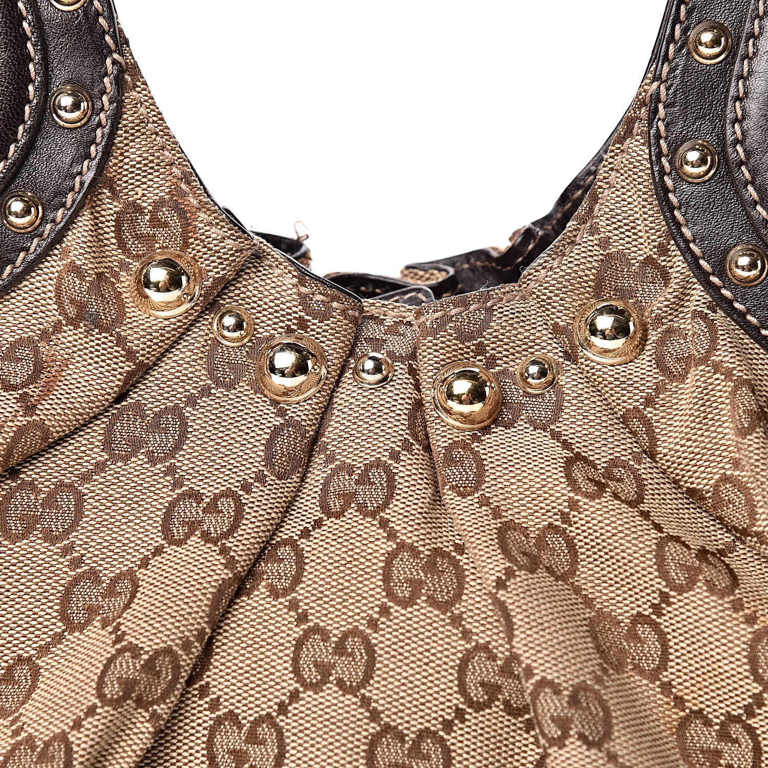 Gucci Monogram Studded Medium Pelham Tote Dark Brown 9 of 16