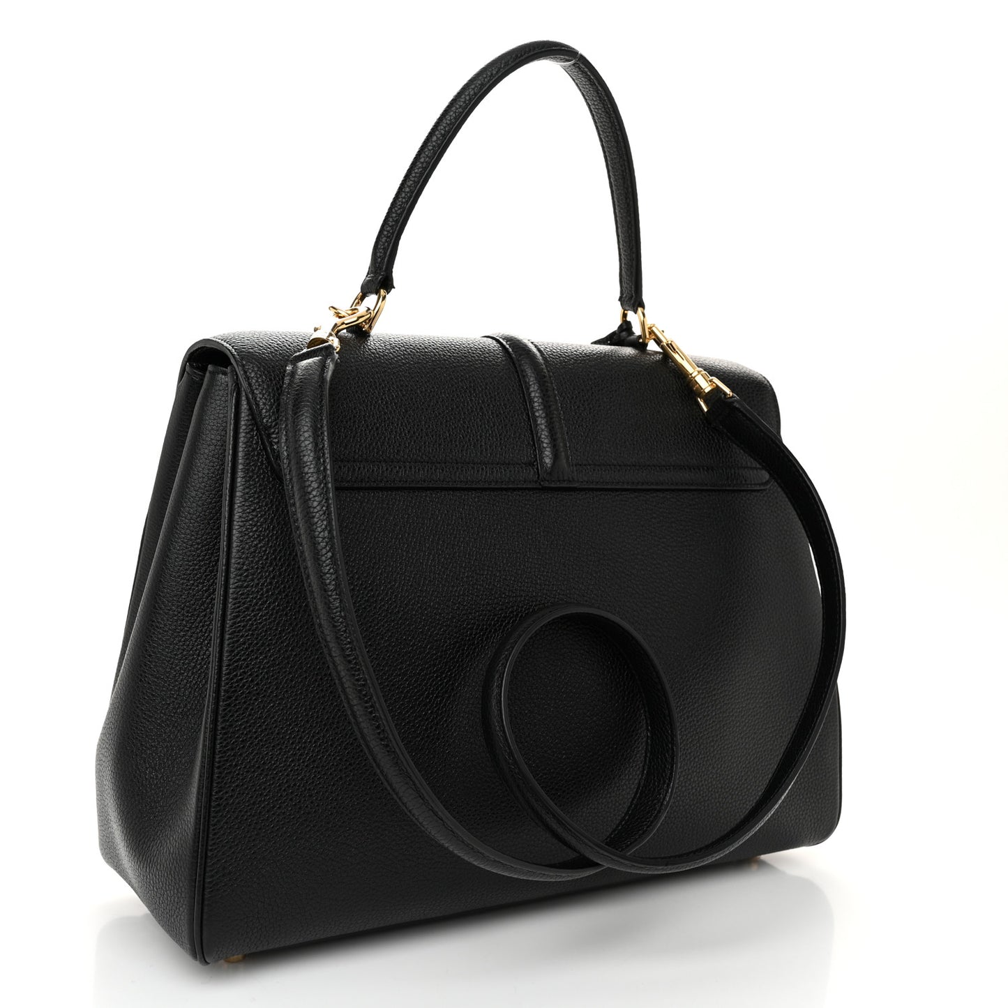 Grained Calfskin Classique 16 Top Handle Bag Black