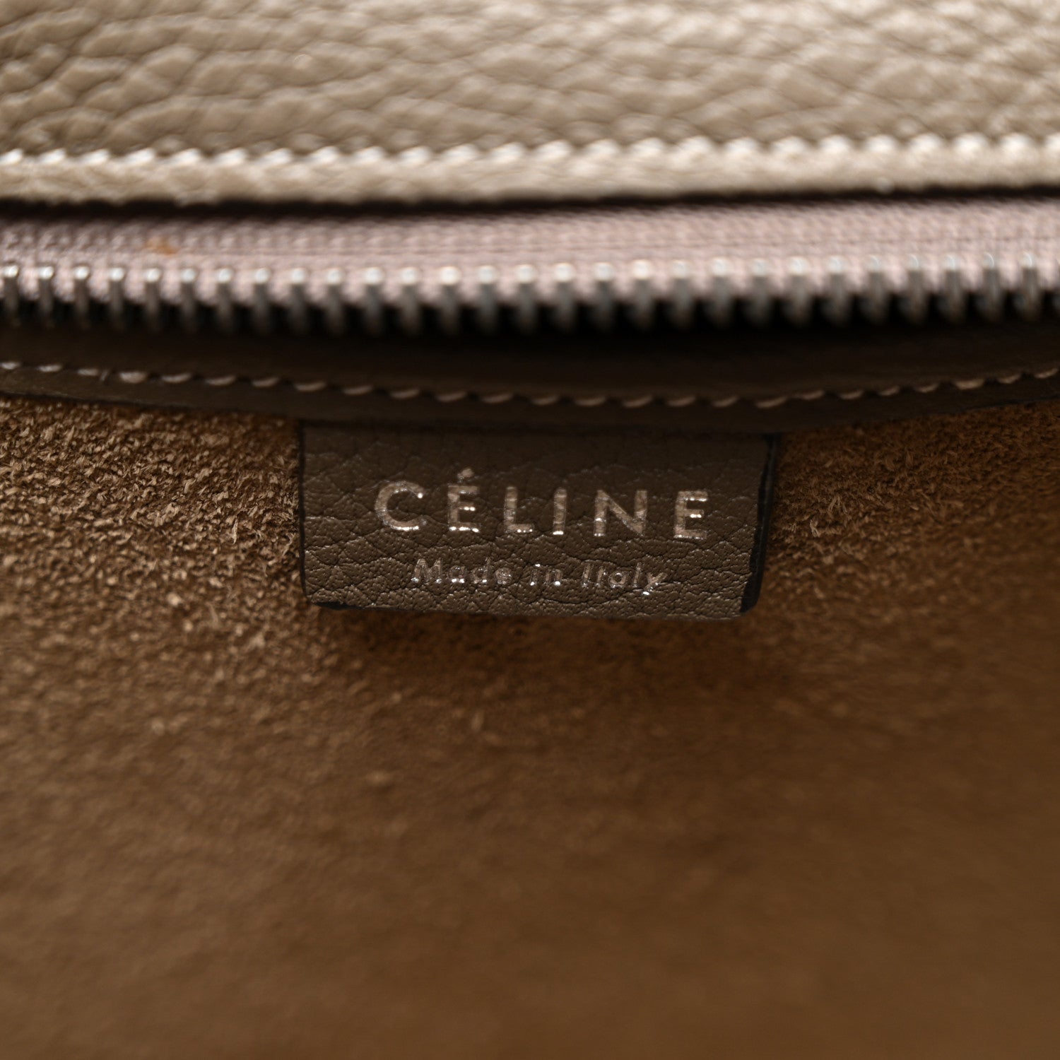Celine Drummed Calfskin Nano Luggage Souris 6 of 13