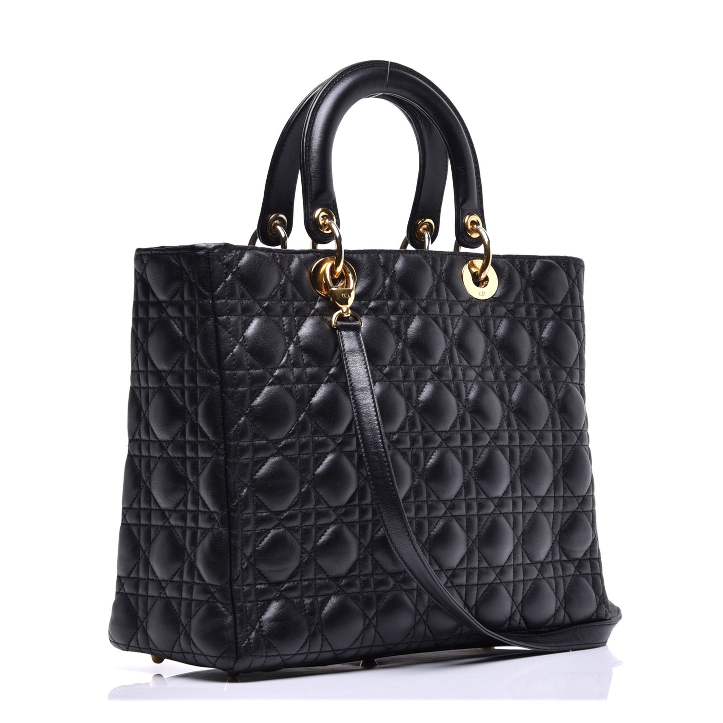 Lambskin Cannage Large Lady Dior Black