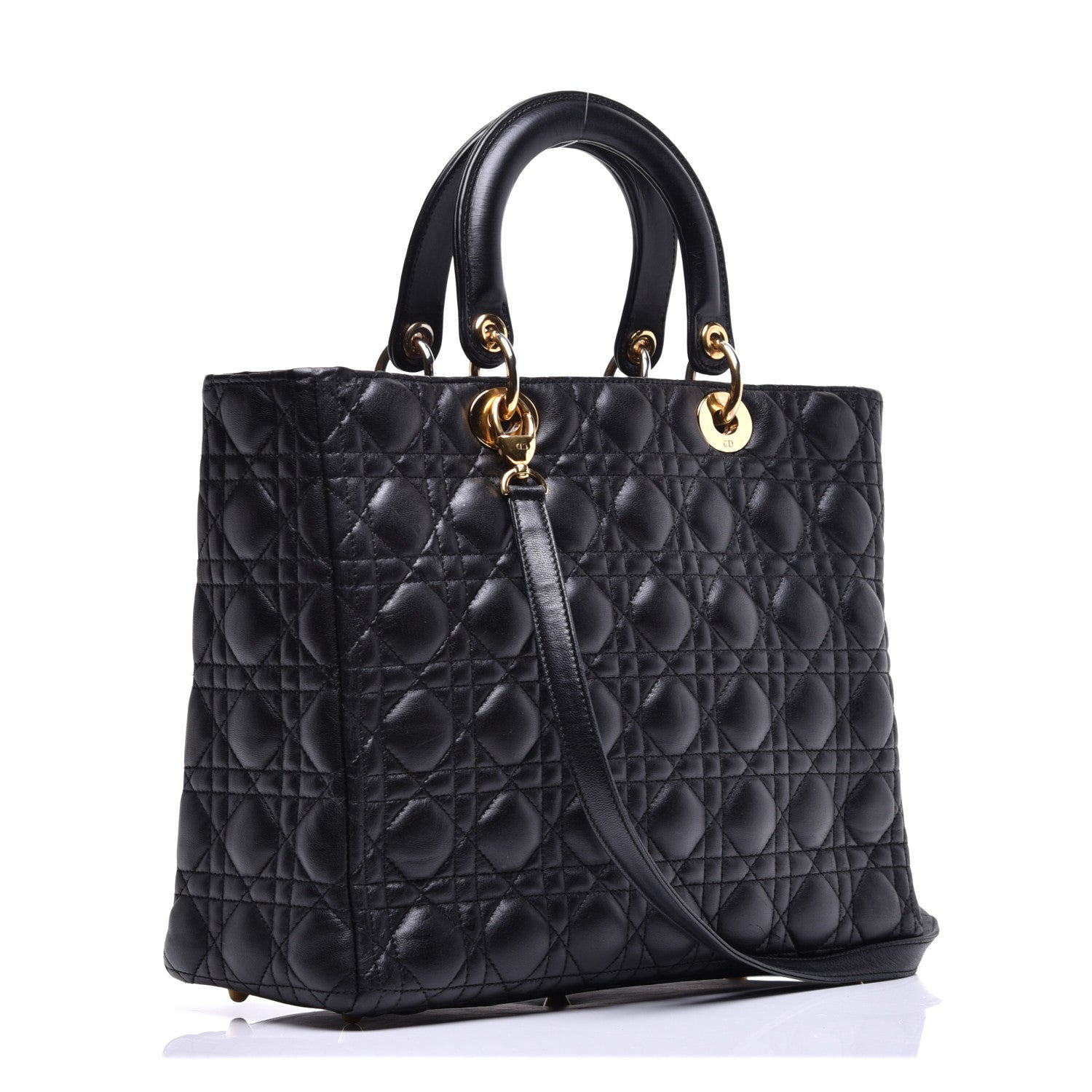 Christian Dior Lambskin Cannage Large Lady Dior Black 4 of 11