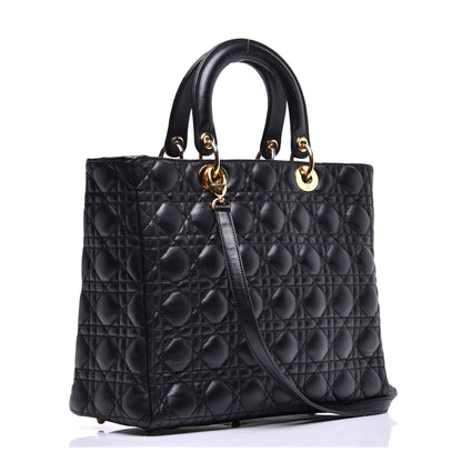 Christian Dior Lambskin Cannage Large Lady Dior Black 4 of 11
