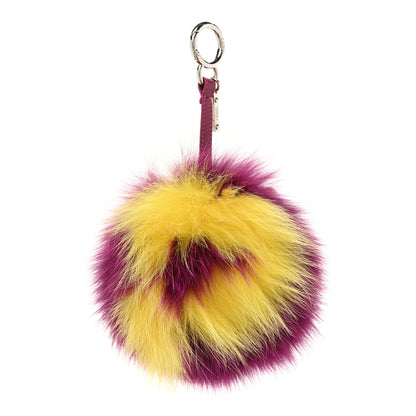 Fendi Fox Fur Shiny Nappa Bi-Color P ABCharm Bag Charm Fucsia Giallo Ciclamino 1 of 4