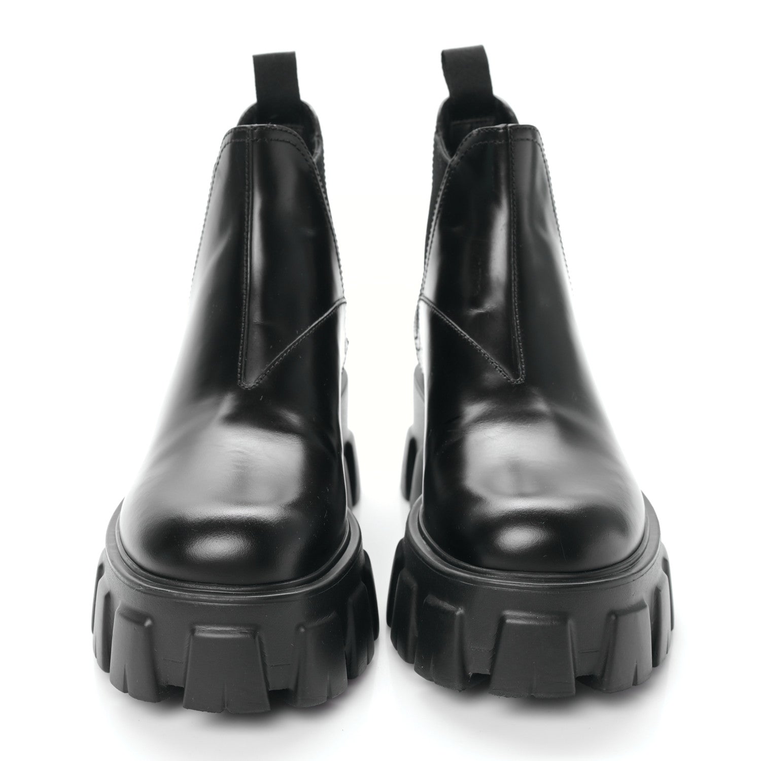 Prada Spazzolato Rois Monolith Chelsea 55mm Ankle Boots 37 Black 2 of 8