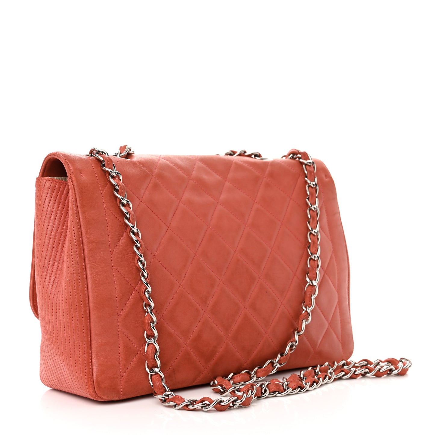 Lambskin Large Coco Rider Flap Coral