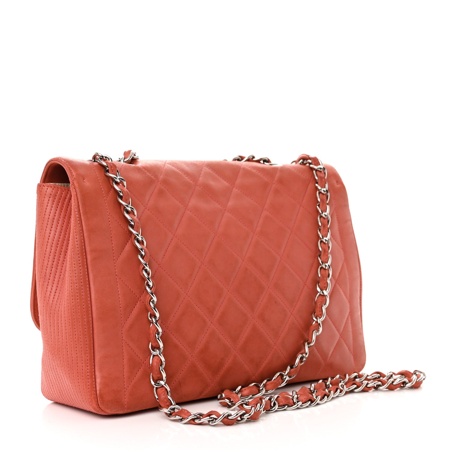 Chanel Lambskin Large Coco Rider Flap Coral 3 of 22