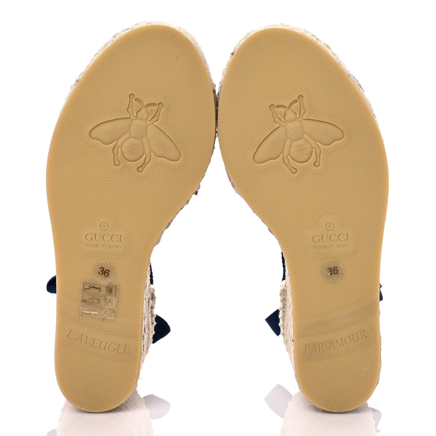 Gucci Canvas Sylvie Web Ankle Wrap Espadrille Wedge Sandals 36 Mystic White Hibiscus Red Maritime 5 of 12