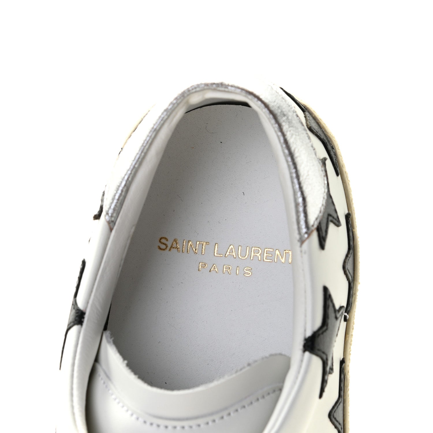 Saint Laurent Calfskin Star Court Sneakers 37 White Black 7 of 11