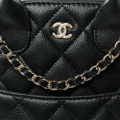 Chanel Caviar Quilted Top Handle Clutch With Chain Black 8 of 11