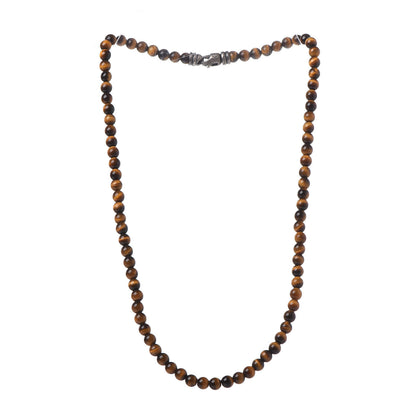 David Yurman Sterling Silver Tigers Eye 5mm Spiritual Beads Necklace 3 of 6