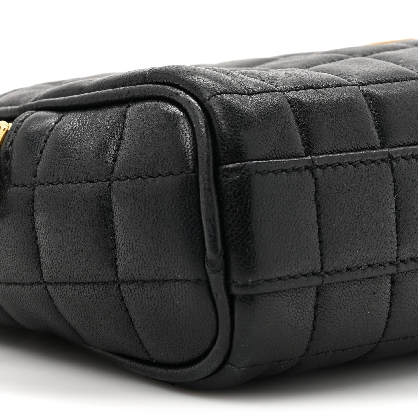 Lambskin Carre Quilted Cassandre Mini Camera Bag Black