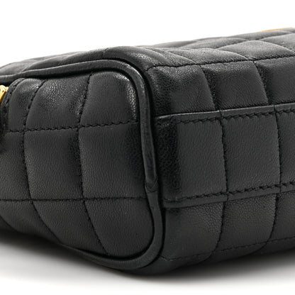 Saint Laurent Lambskin Carre Quilted Cassandre Mini Camera Bag Black 10 of 17