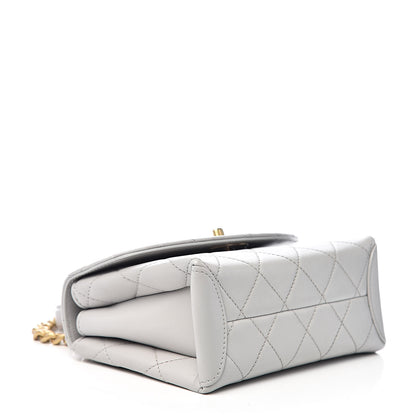 Chanel Lambskin Quilted Small Trendy Spirit Top Handle Bag Light Grey 4 of 11