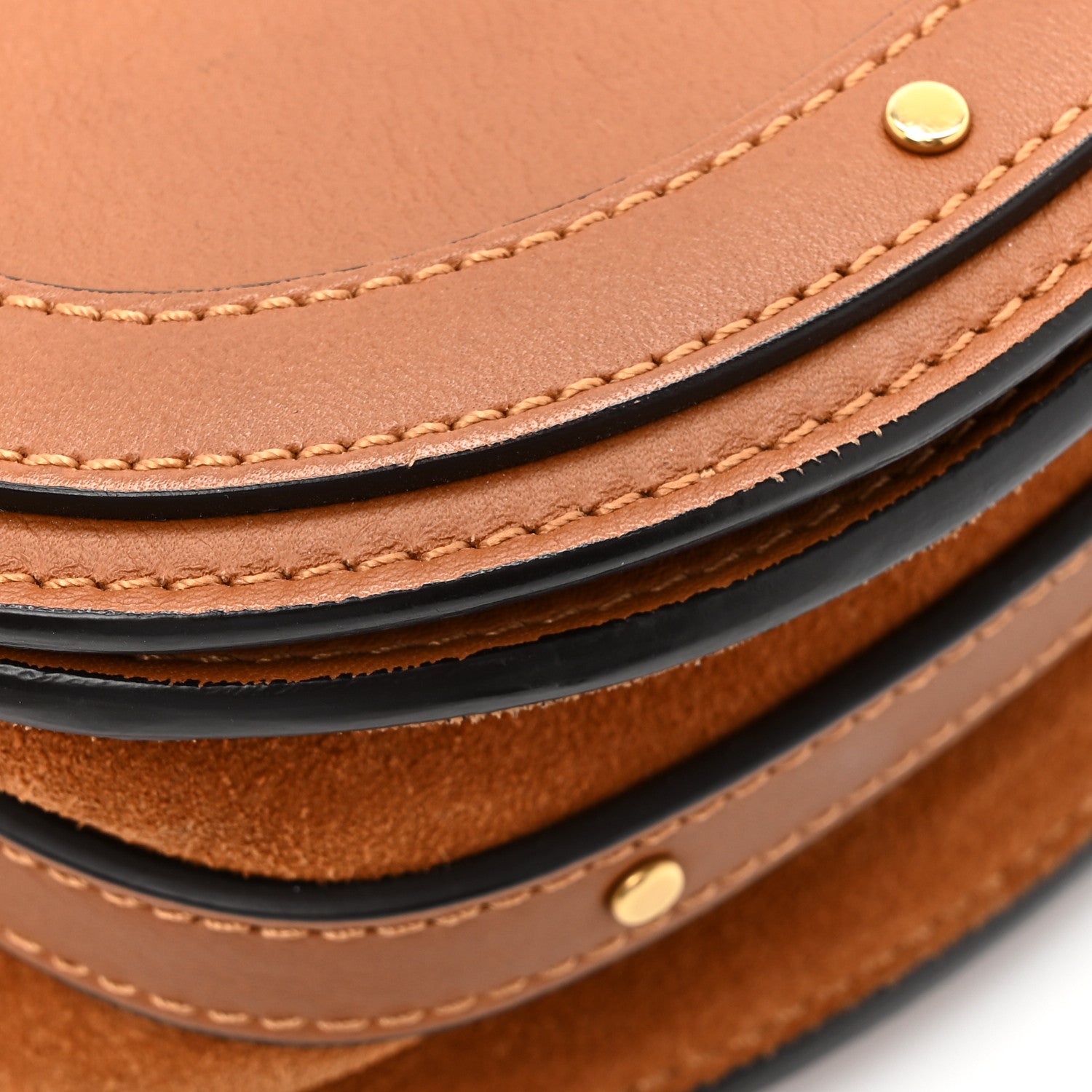 Chloe Calfskin Suede Small Nile Bracelet Bag Caramel 13 of 15