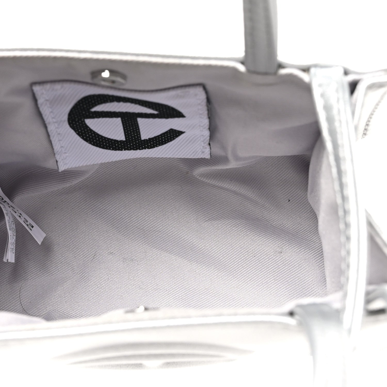 Telfar Metallic Vegan Leather Small Shopping Bag Silver 1737957
