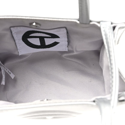 Telfar Metallic Vegan Leather Small Shopping Bag Silver 5 of 9