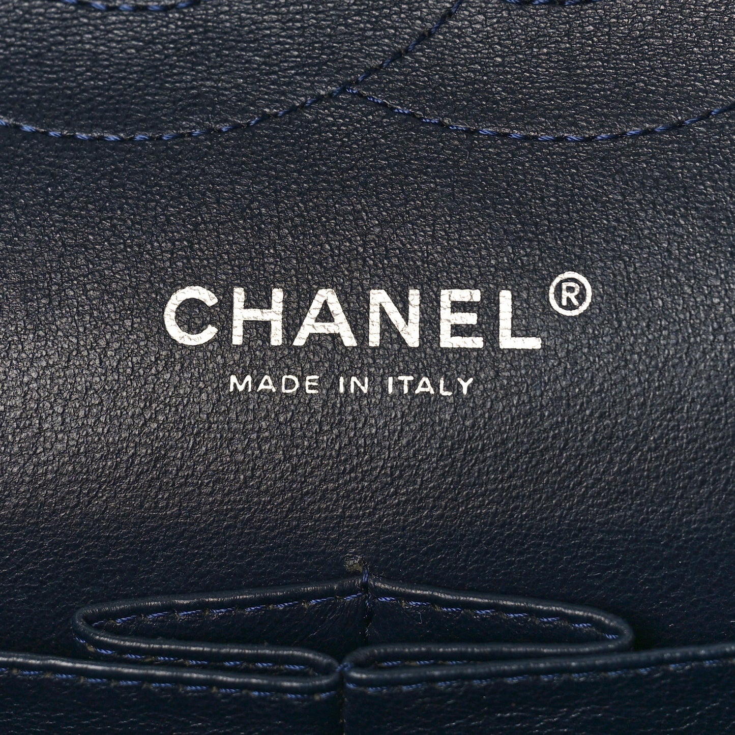 Caviar Quilted Jumbo Double Flap Navy Blue