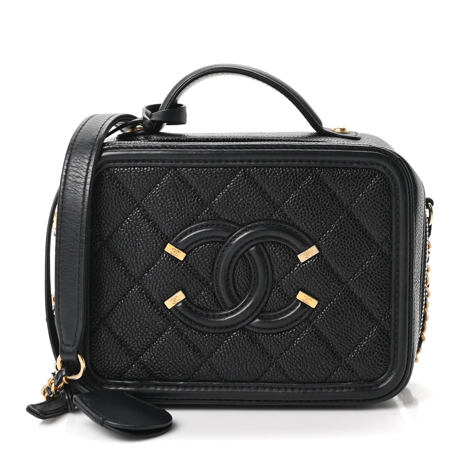 Chanel Caviar Quilted Small CC Filigree Vanity Case Black 1 of 10