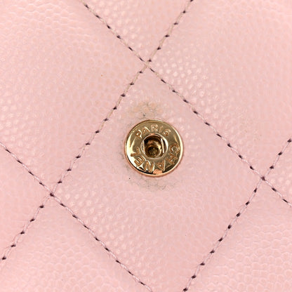 Chanel Caviar Quilted Crystal CC Large Gusset Flap Wallet Pink 13 of 17