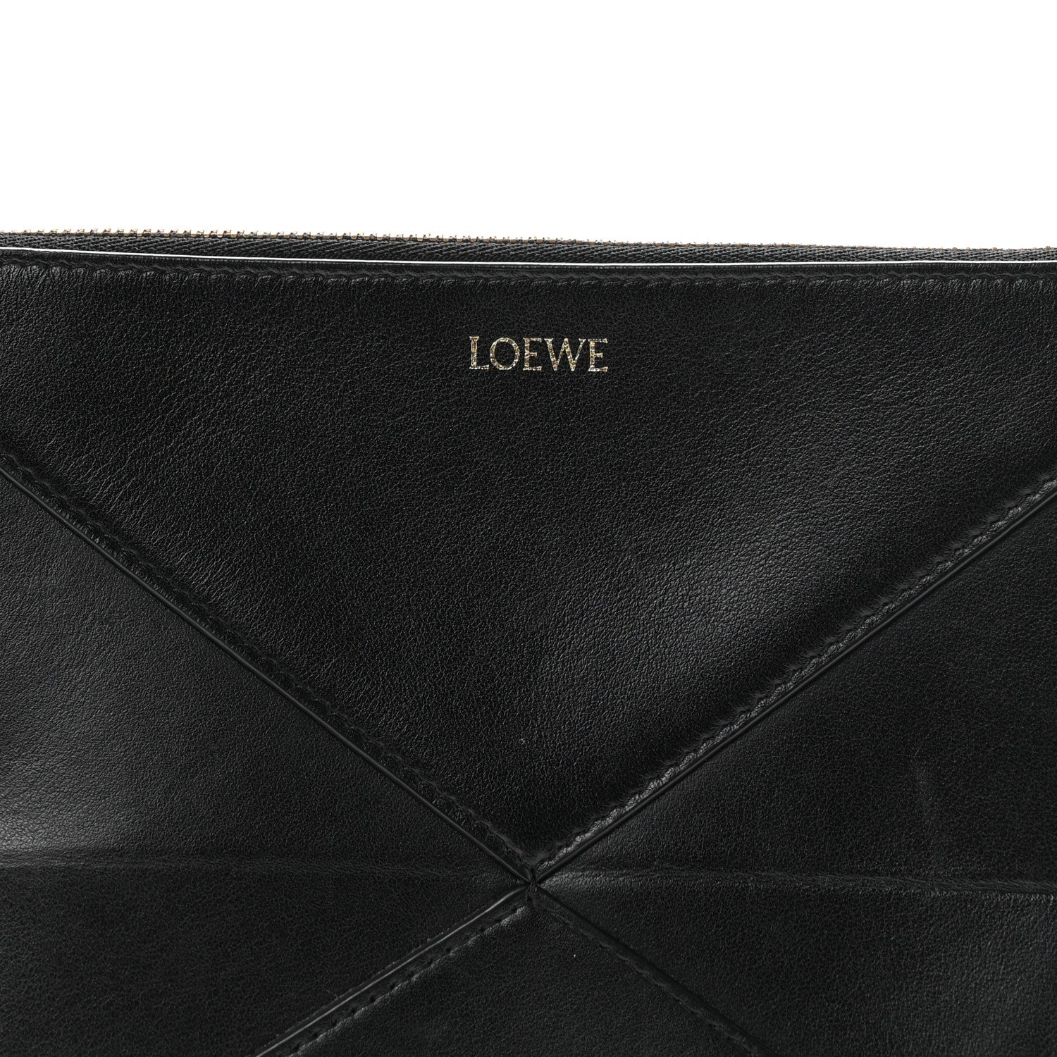 Loewe Shiny Calfskin Puzzle Fold Pouch Black 7 of 9