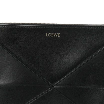 Loewe Shiny Calfskin Puzzle Fold Pouch Black 7 of 9