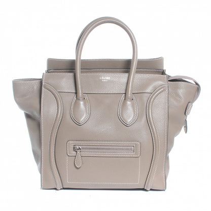 Celine Drummed Calfskin Mini Luggage Bag Souris 1 of 8